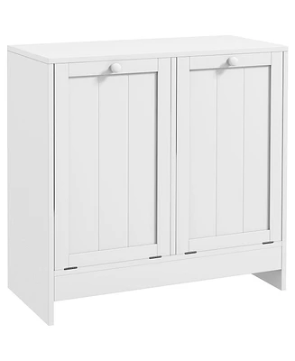 kleankin Tilt-out Laundry Storage Cabinet with 2 Hamper Compartments,