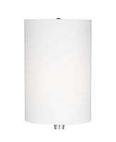 360 Lighting Modern Industrial Droplet-Shaped Table Lamp 24.5" High Brushed Nickel Silver Metal White Fabric Cylinder Shade Decor for Living Room Bedr