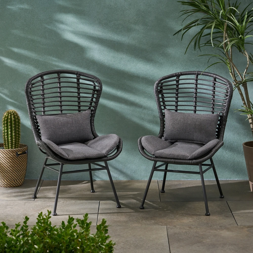 Streamdale Furniture Modern Rattan Chair With Water-Resistant Cushions