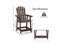 Hdpe Patio Chair with Armrest and Footrest for Indoor Outdoor