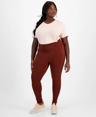 Id Ideology Plus Stretch Full-Length Leggings, Created for Macy's