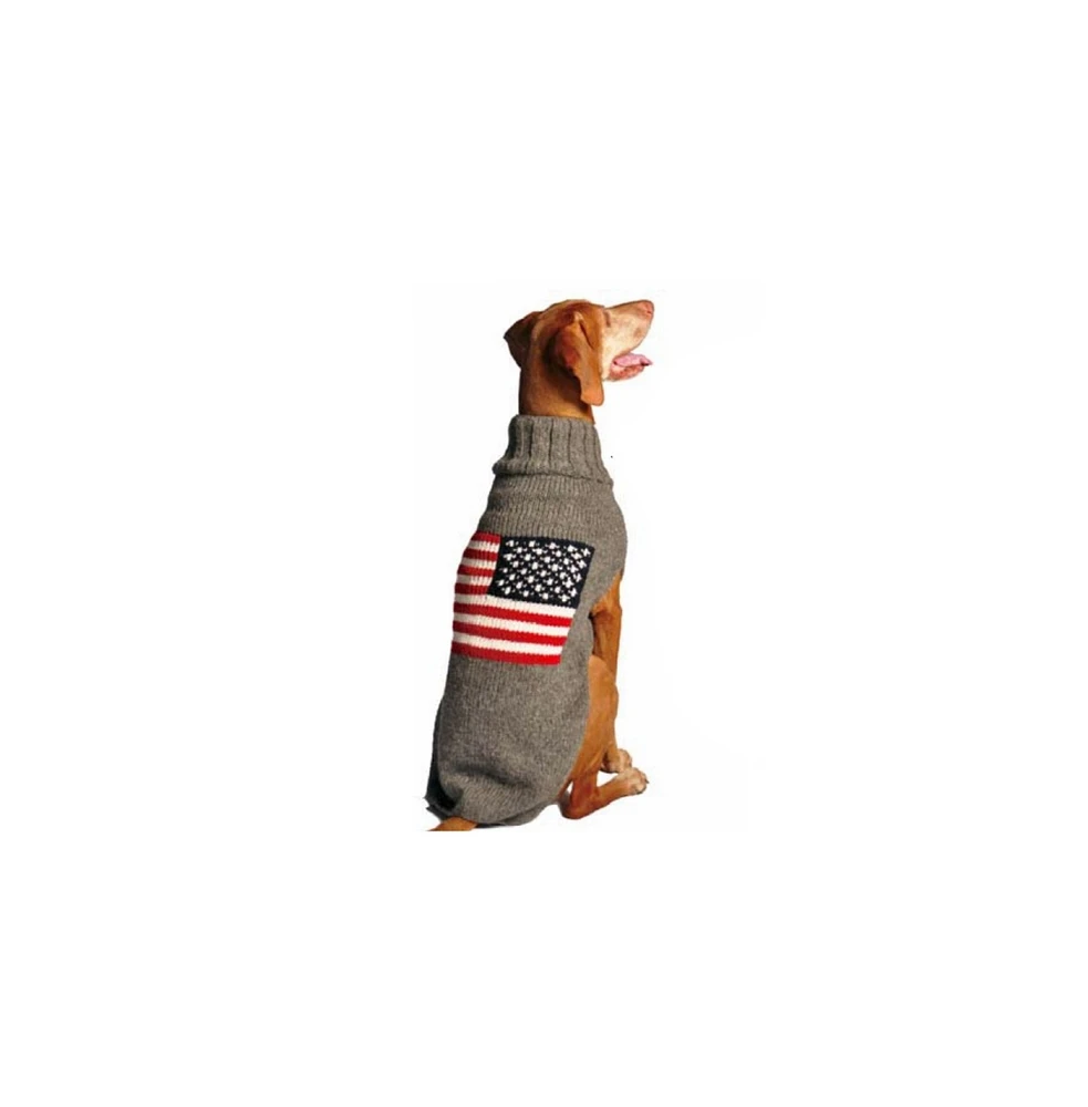 Chilly Dog Small American Flag Dog Sweater