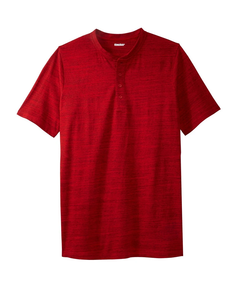KingSize Big & Tall Shrink-Less Longer Length Lightweight Henley T-Shirt