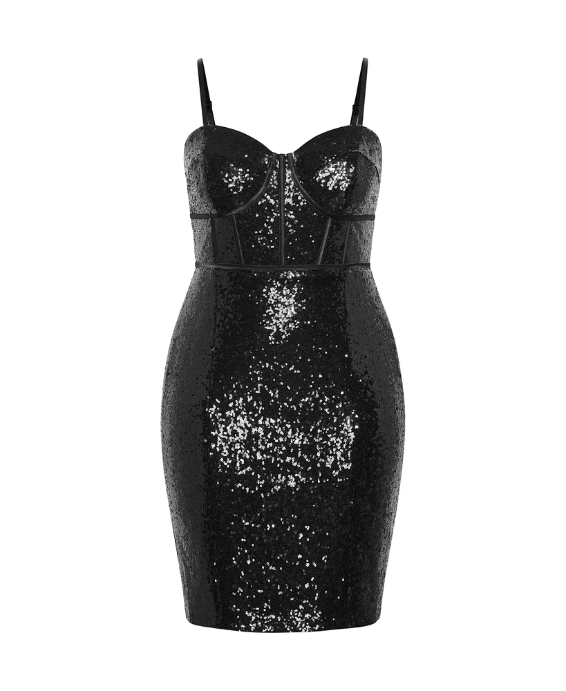 City Chic Plus Girly Sequin Dress