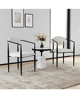 Upholstered Modern Dining Chairs with Toothpick Gold Frame (Set of 2)