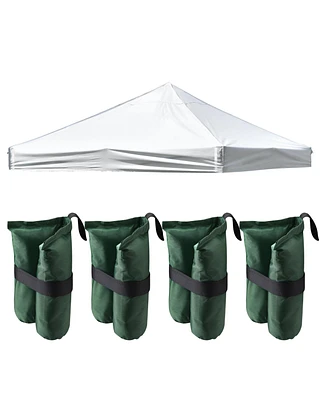 InstaHibit 10x10 Ft Pop up Canopy Top with 4 Sand Weight Bags Outdoor Camping