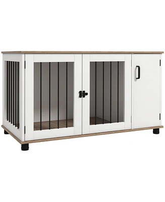 PawHut Dog Crate Furniture, Side or End Table w/ Door for Medium Large Dogs