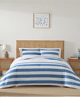 Closeout! Tommy Bahama Home Awning Stripe 3 Piece Comforter Set, King