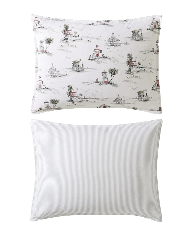 Closeout! Tommy Bahama Home Beach Club Reversible 3 Piece Duvet Cover Set