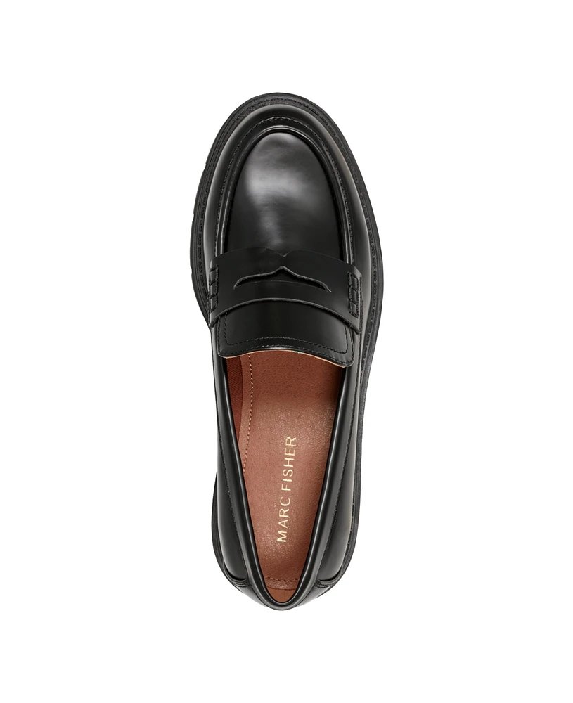 Marc Fisher Women's Cube Lug Sole Penny Loafers
