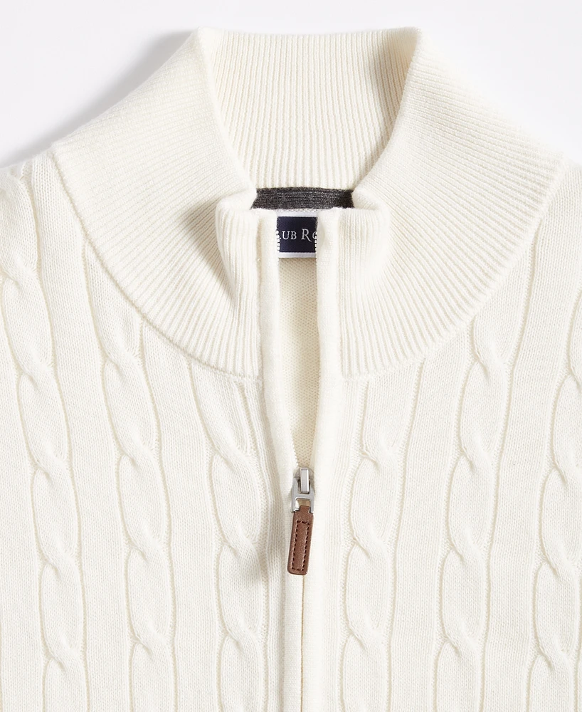 Club Room Men's Cable-Knit Full-Zip Sweater, Created for Macy's