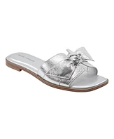 Marc Fisher Women's Finey Square Toe Slip-On Flat Sandals