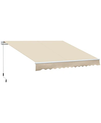 Outsunny 12' x 8' Retractable Awning, Patio Awning Sun Shade Shelter,