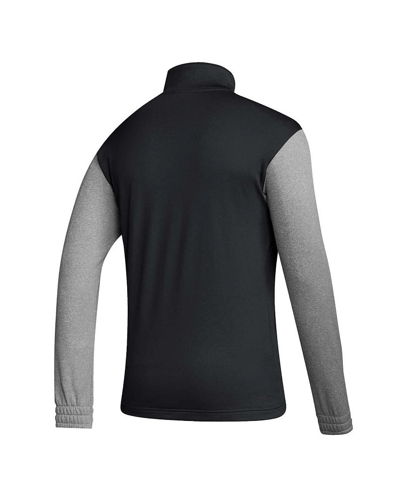 Adidas Men's Black Mexico National Team Crest Long Sleeve Half-Zip Top