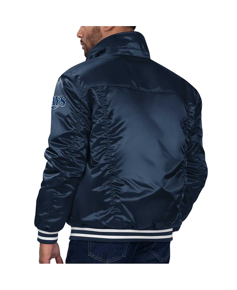 Levi's x Starter Men's Navy Tampa Bay Rays Silver Tab Satin Full-Snap Trucker Jacket