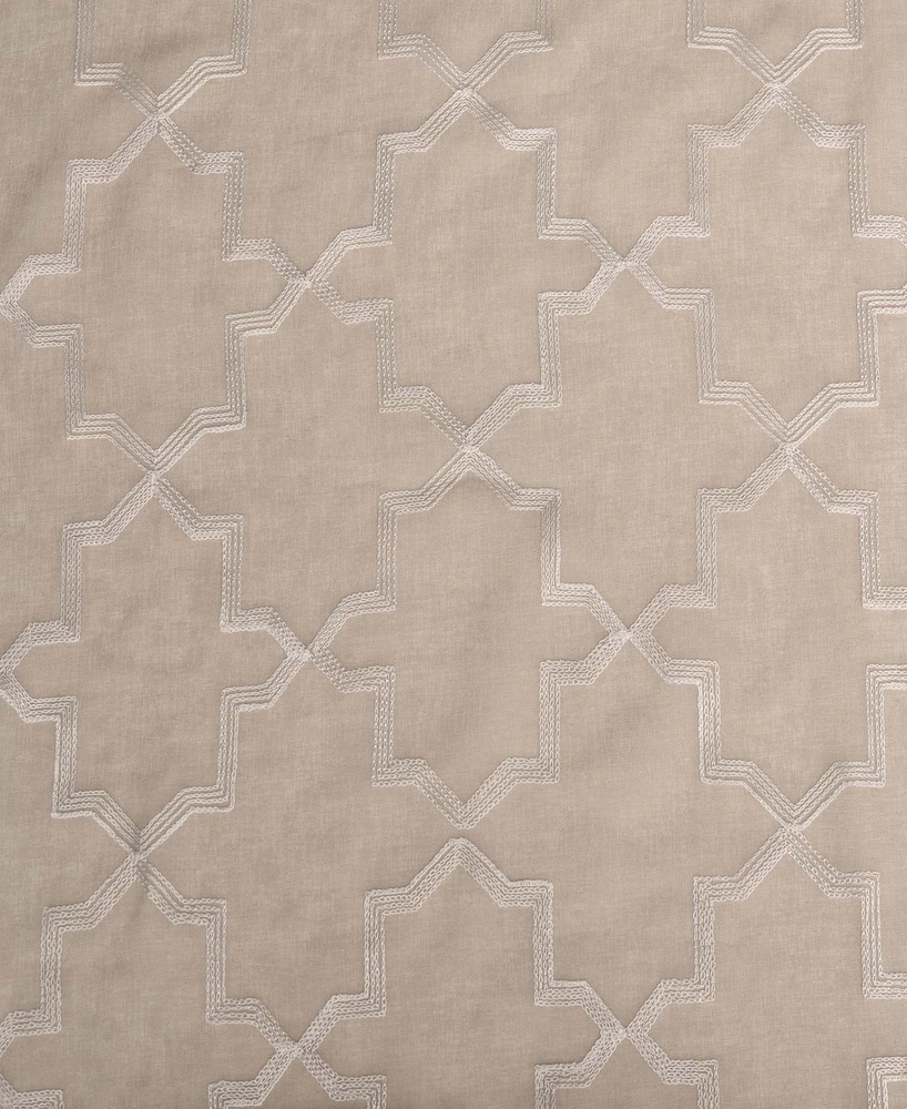 Superior Quatrefoil Modern Geometric Window Curtain Panel Set with Grommet Header