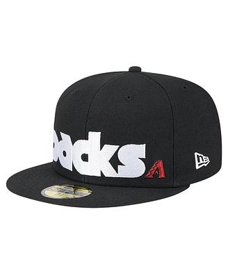 New Era Men's Black Arizona Diamondbacks Checkered Undervisor 59FIFTY Fitted Hat