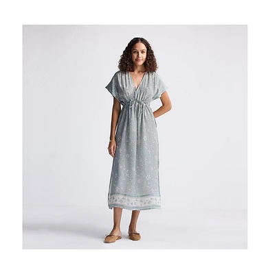 Reistor Women's Gathered Maxi Dress with Side Slits Mosaic
