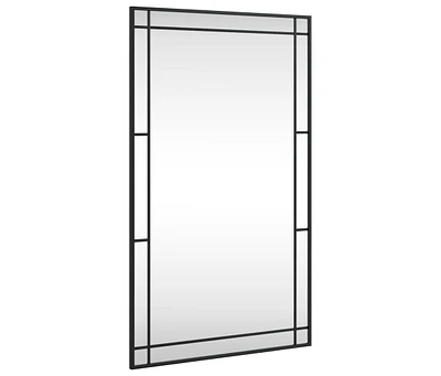 vidaXL Wall Mirror Black 23.6"x39.4" Rectangle Iron