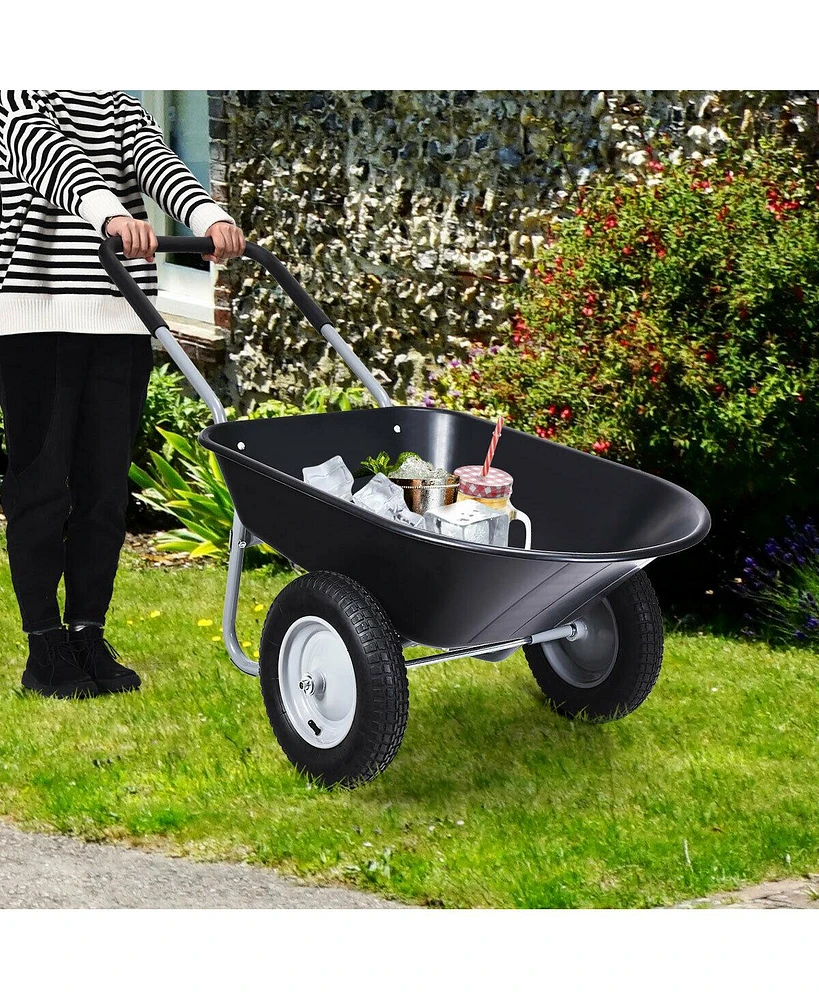 2 Tire Wheelbarrow Cart Heavy-duty Dolly Utility Cart