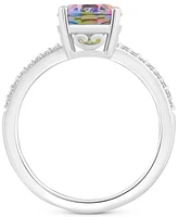 Mystic Topaz (3-5/8 ct. t.w.) & Diamond (1/10 Oval Solitaire Ring Sterling Silver (Also Pink Topaz)