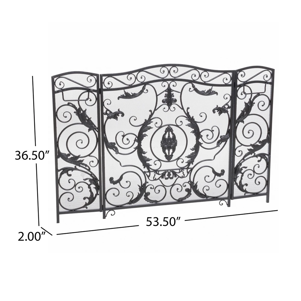 Waterbury Ornate Scrollwork Fire Screen
