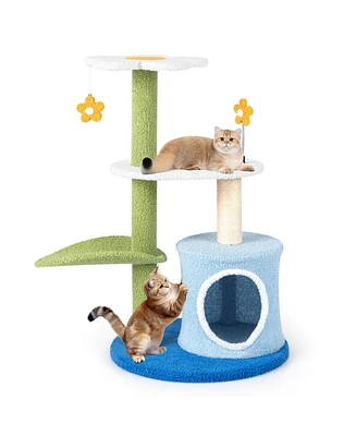 4-Tier Modern Cat Tree Tower Kitten Activity Center with Sisal Scratching Post