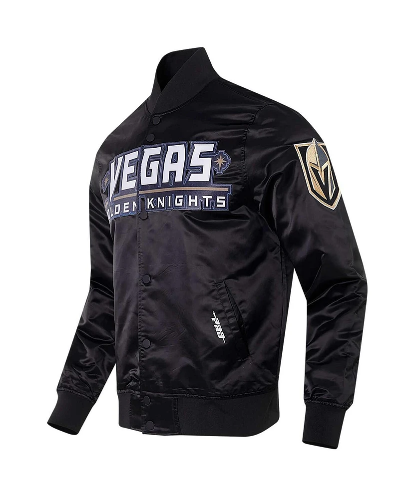 Pro Standard Men's Black Vegas Golden Knights Classic Satin Full-Snap Jacket