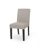 Contemporary Upholstered Dining Chair With Tapered Rubberwood Legs