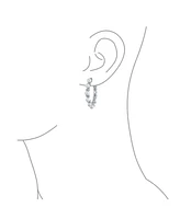 Bling Jewelry Statement Jewelry White Simulated Pearl Hoop Earrings 1.25 Diameter