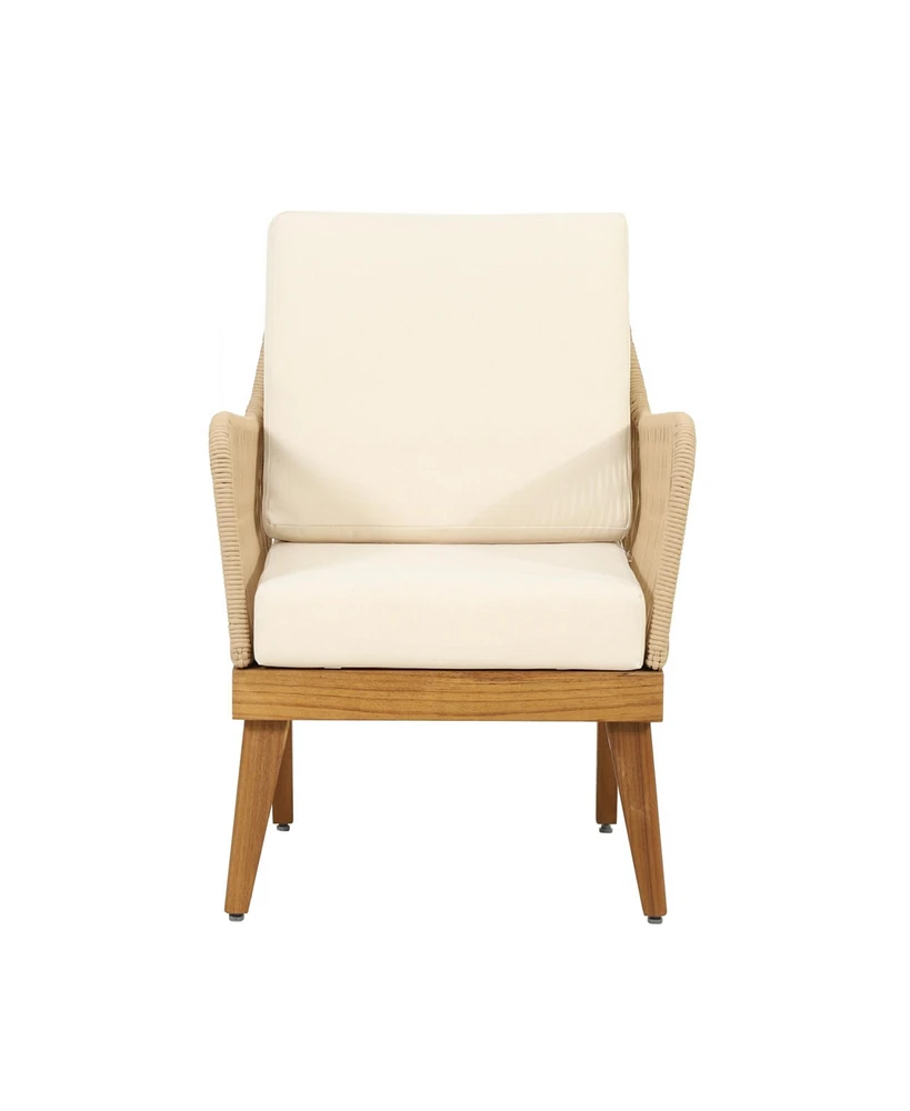 Annisa Acacia Wood Rope Weave Club Chair