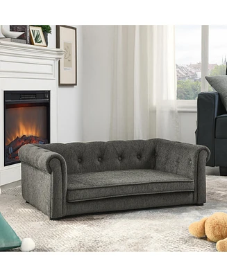 Elevated Dog Sofa Bed for Medium & Large Dogs, Dark Grey