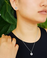 Diamond Cluster 18" Pendant Necklace (1/10 ct. t.w.) in Sterling Silver, Created for Macy's (A $170 Value)