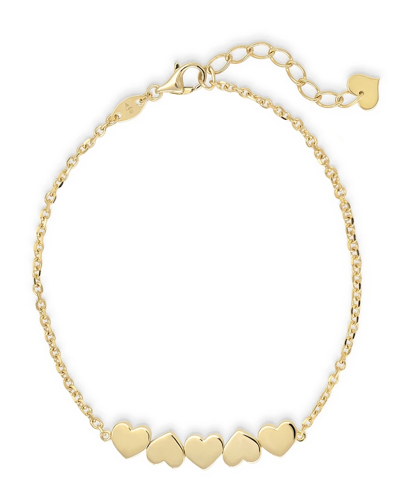 Devata Sweet Heart Chain Bracelet in 14K Gold, 6.5 in adj to 7.5 in