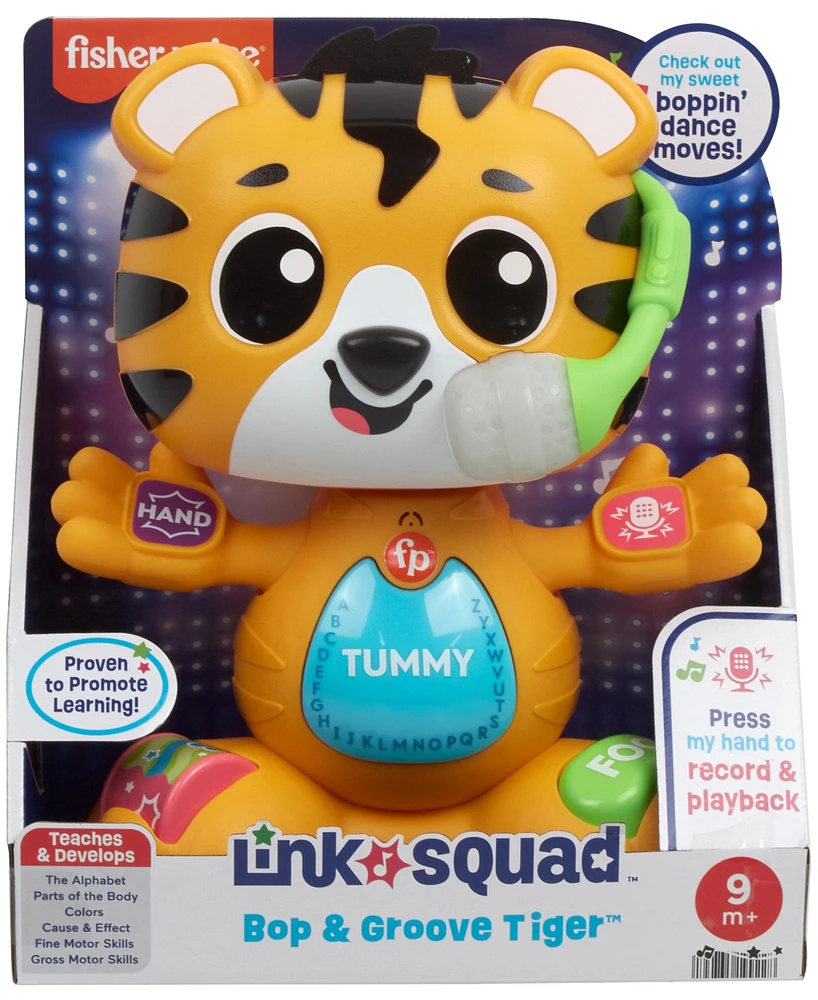 Fisher-Price Link Squad Bop Groove Tiger Baby Learning Toy with Music Lights