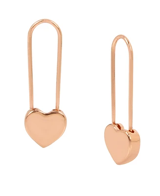Betsey Johnson Heart Safety Pin Earrings