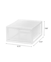 Iris Usa 30 Qt. Stackable Storage Drawer, 2 Pack, Plastic Drawer Organizer with Clear Doors for Pantry, Bedroom, Closet, Kitchen, Under-Sink