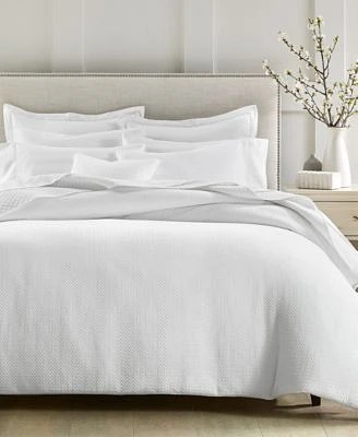 Closeout Charter Club Waffle Stripe Duvet Cover Set Exclusively At Macys