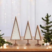 Slickblue Decorative Framed Tree Art for Festive Holiday Display (Set of 3)