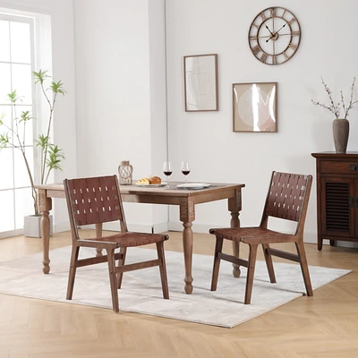 Saddle Leather Woven Dining Chair: Luxury, Comfort, and Style