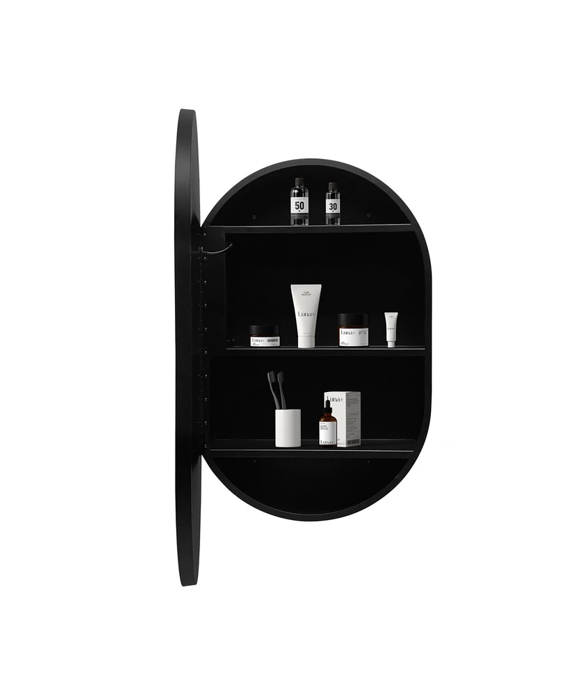 31x21" Led Oval Bathroom Medicine Cabinet with Mirror, 3 Color Temps, Anti-Fog