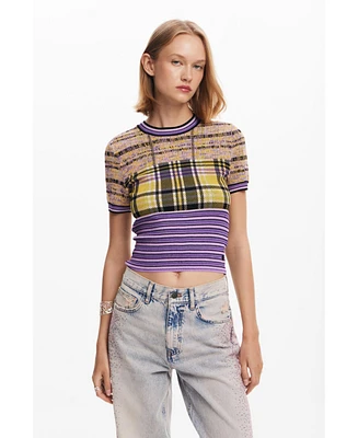 Desigual Women's Checkered knit T-shirt