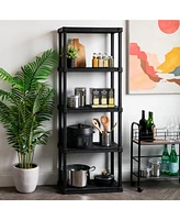 Iris Usa 5-Tier Shelving Unit, 64" Fixed Height, Medium Storage Organizer Shelf for Home, Garage, Basement, Shed and Laundry Room, 24"L x 12"W x 64"H,
