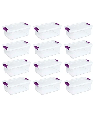 Sterilite 15 Qt. Plastic Stackable Storage Container with Lid, Clear (12 Pack)