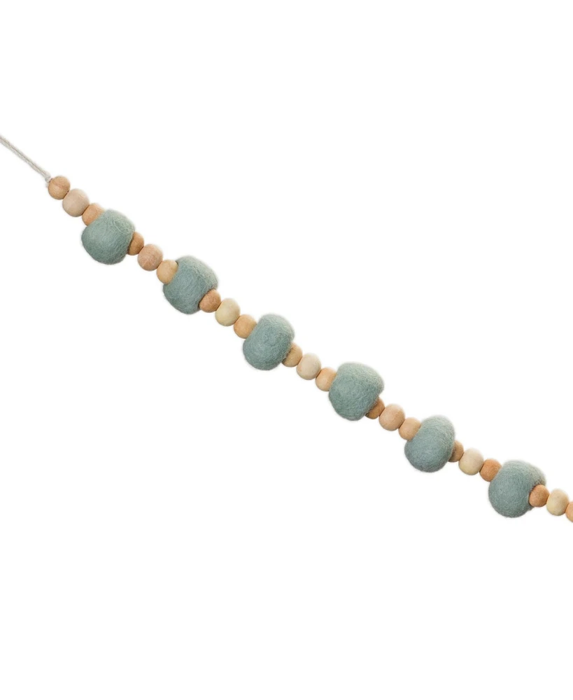 Wood Beaded String Garland for Rustic Home Deco (Set of 2)