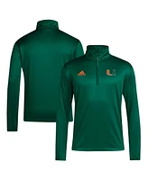 Adidas Men's Green Miami Hurricanes Coaches Sideline Quarter-Zip Top