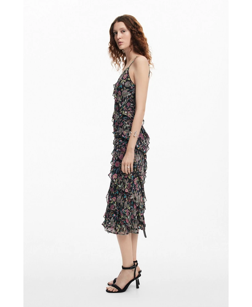 Desigual Women's Midi dress with ruffles