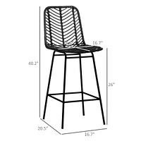 Homcom Modern Rat Bar Stools Set of for Kitchen Seating