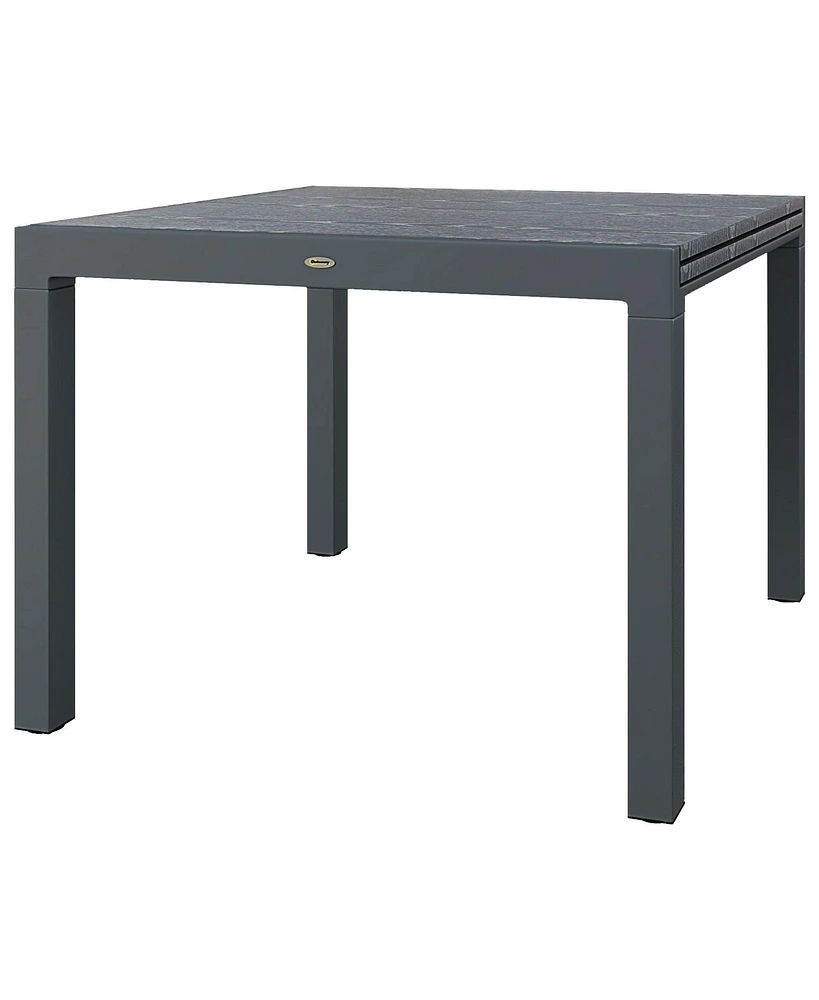 Outsunny Extendabl Outdoor Dining Table, Aluminum Frame Garden Table,