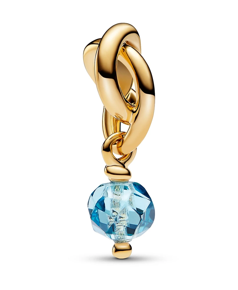Pandora 14K Gold-Plated Turquoise Blue Eternity Circle Dangle Charm